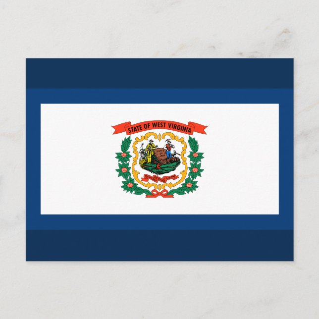 Staatsflagge West Virginia Postkarte (Vorderseite)