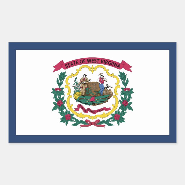 Staatsflagge West Virginia Rechteckiger Aufkleber (Vorderseite)