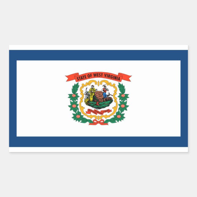 Staatsflagge West Virginia Rechteckiger Aufkleber (Vorderseite)