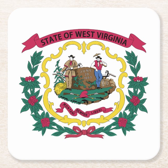 Staatsflagge West Virginia Rechteckiger Pappuntersetzer (Vorderseite)