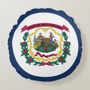 Staatsflagge West Virginia Rundes Kissen