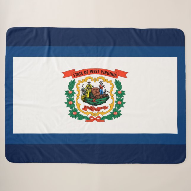 Staatsflagge West Virginia Sherpadecke (Vorderseite (Horizontal))