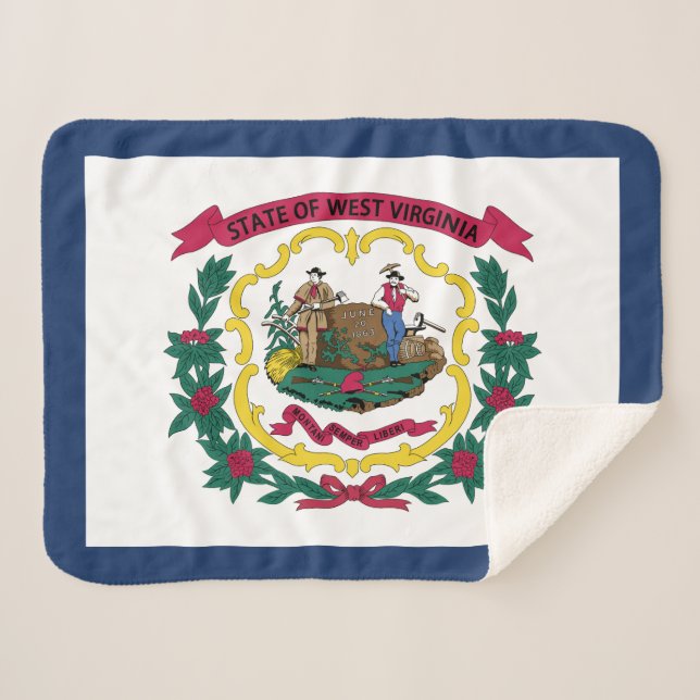 Staatsflagge West Virginia Sherpadecke (Vorderseite (Horizontal))