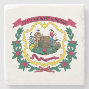 Staatsflagge West Virginia Steinuntersetzer