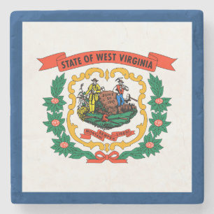 Staatsflagge West Virginia Steinuntersetzer