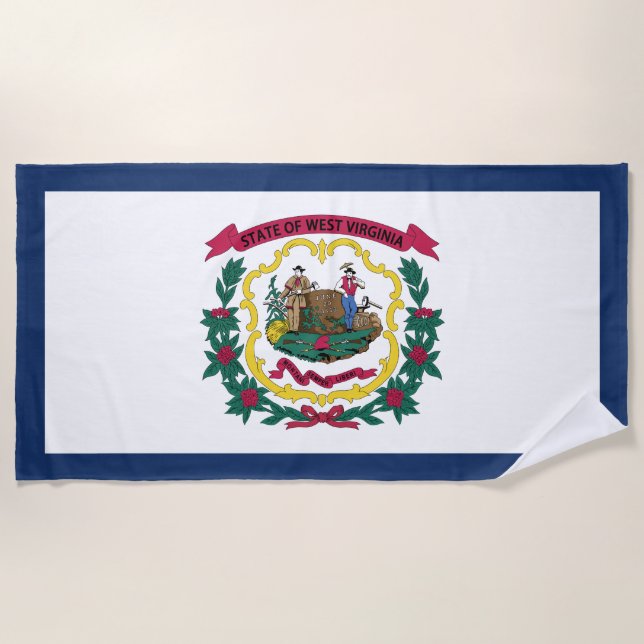 Staatsflagge West Virginia Strandtuch (Vorderseite)