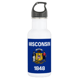 Staatsflagge Wisconsin Edelstahlflasche