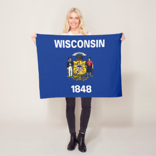 Staatsflagge Wisconsin Fleecedecke