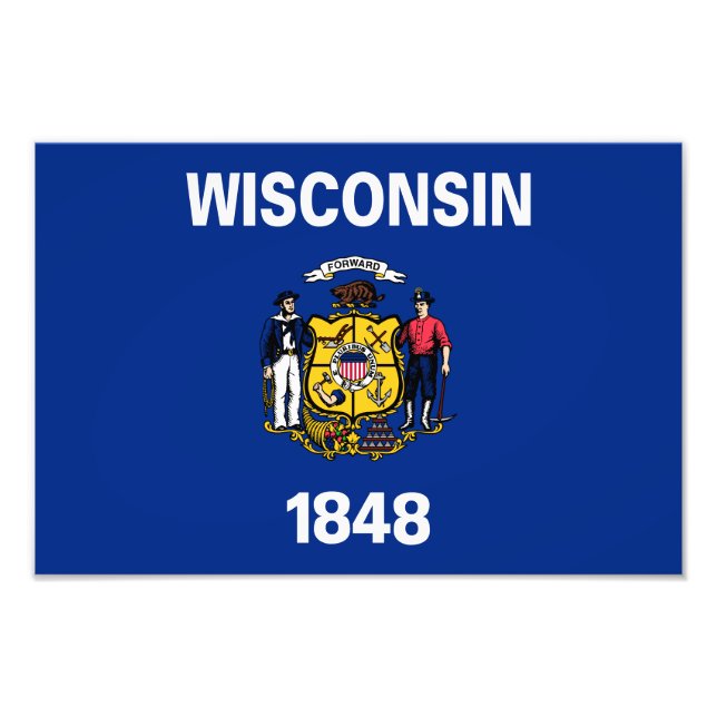 Staatsflagge Wisconsin Fotodruck (Vorne)