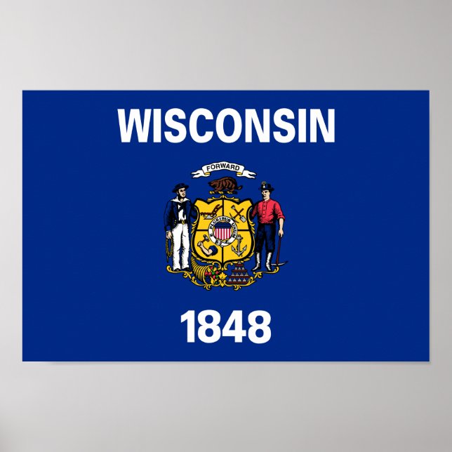 Staatsflagge Wisconsin Poster (Vorne)