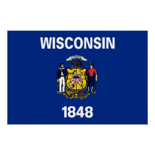 Staatsflagge Wisconsin Poster