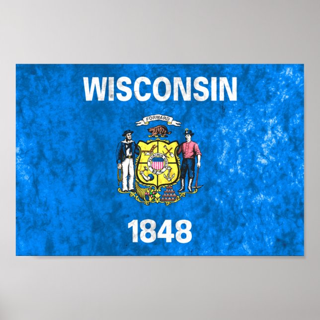 Staatsflagge Wisconsin Poster (Vorne)