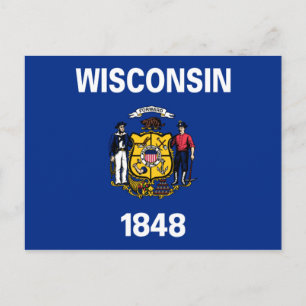 Staatsflagge Wisconsin Postkarte
