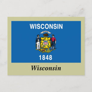 Staatsflagge Wisconsin Postkarte