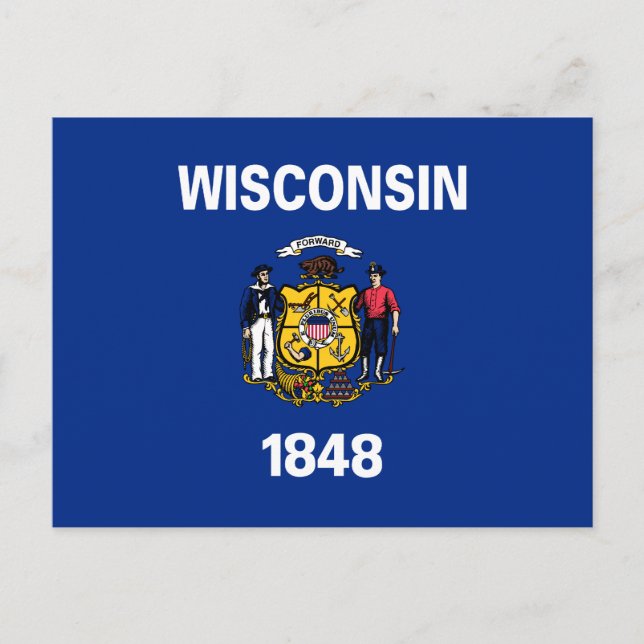 Staatsflagge Wisconsin Postkarte (Vorderseite)