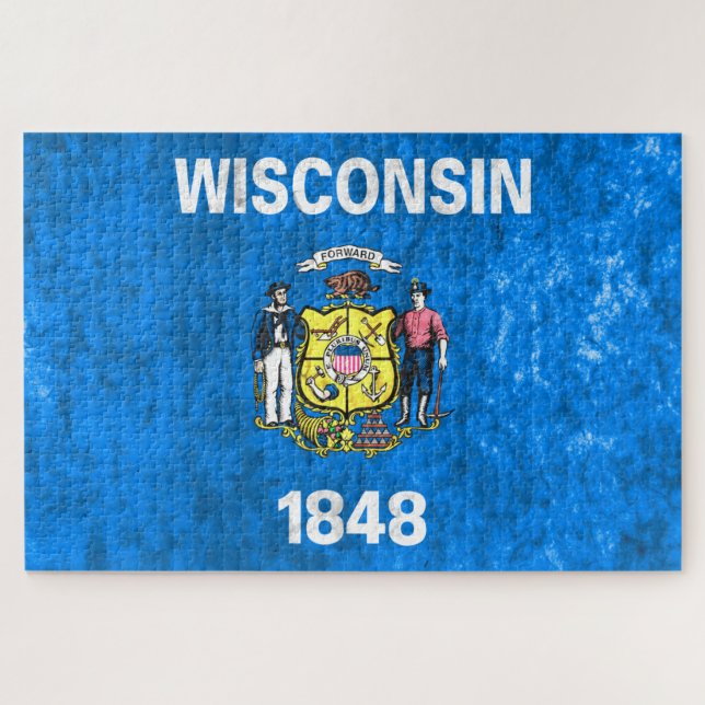 Staatsflagge Wisconsin Puzzle (Horizontal)