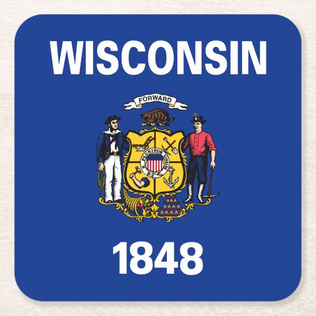 Staatsflagge Wisconsin Rechteckiger Pappuntersetzer (Vorderseite)