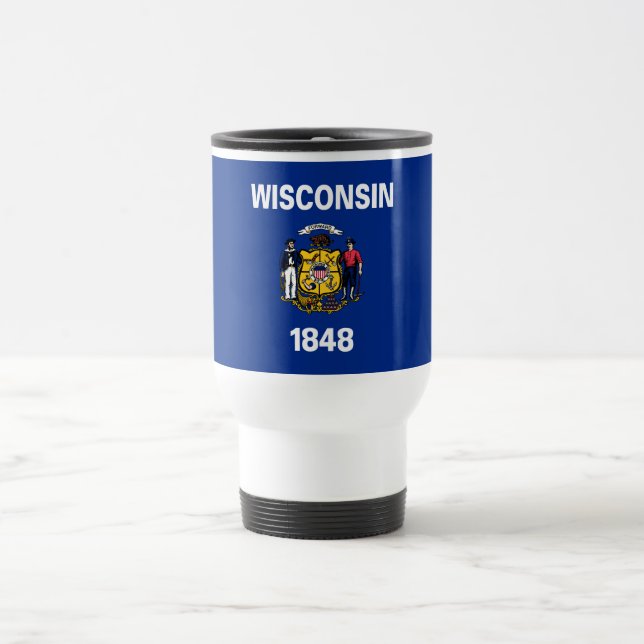 Staatsflagge Wisconsin Reisebecher (Mittel)