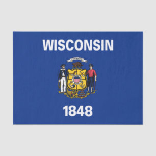 Staatsflagge Wisconsin Seidenpapier