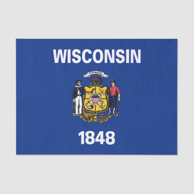 Staatsflagge Wisconsin Seidenpapier (Vorderseite)