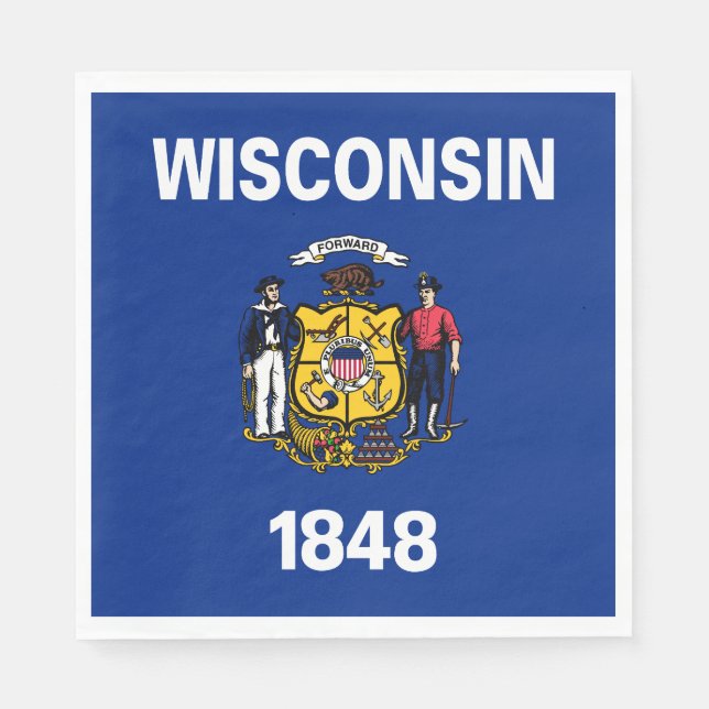 Staatsflagge Wisconsin Serviette (Vorderseite)