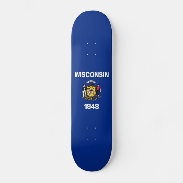 Staatsflagge Wisconsin Skateboard (Vorderseite)