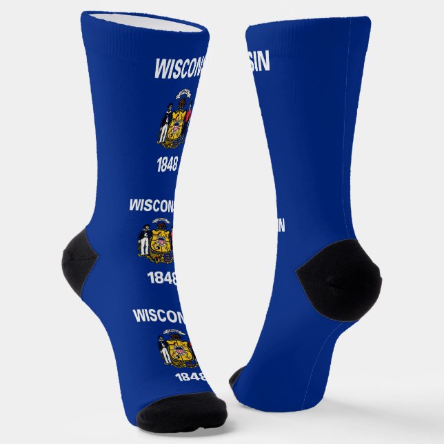Staatsflagge Wisconsin Socken (Gewinkelt)
