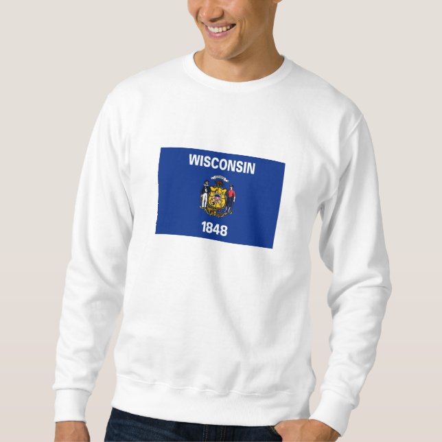 Staatsflagge Wisconsin Sweatshirt (Vorderseite)