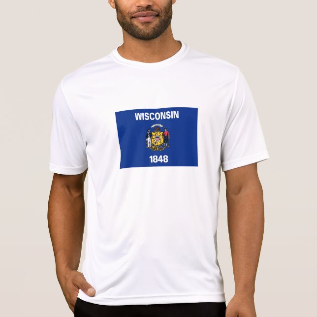 Staatsflagge Wisconsin T-Shirt (Vorderseite)