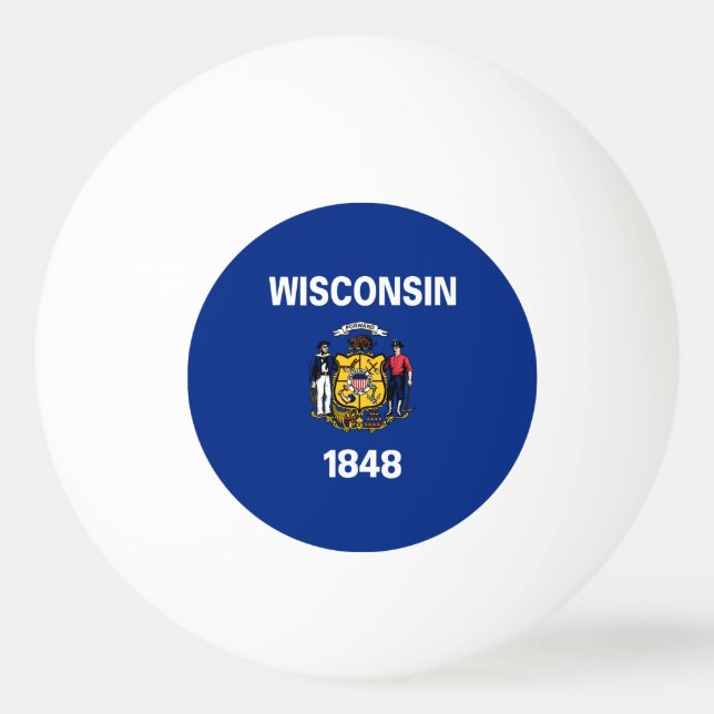 Staatsflagge Wisconsin Tischtennisball (Vorderseite)
