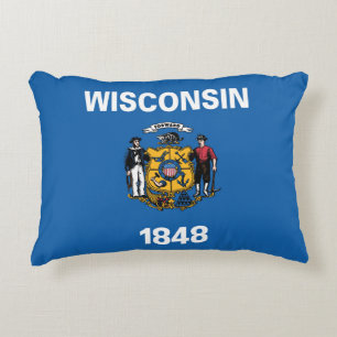 Staatsflagge Wisconsin, USA Dekokissen
