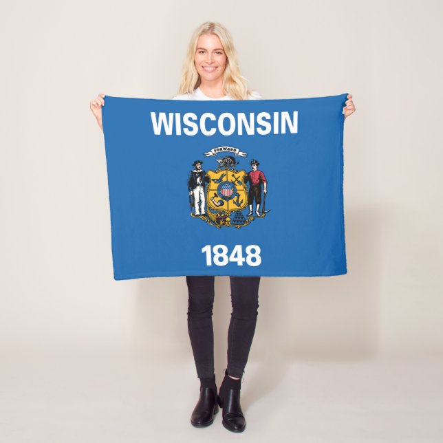 Staatsflagge Wisconsin, USA Fleecedecke (Beispiel)