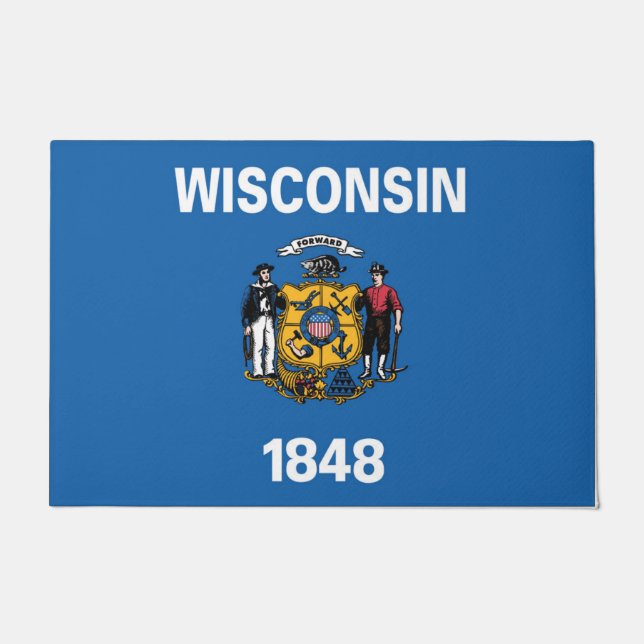Staatsflagge Wisconsin, USA Fußmatte (Vorderseite)