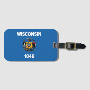 Staatsflagge Wisconsin, USA Gepäckanhänger