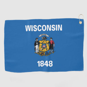 Staatsflagge Wisconsin, USA Golfhandtuch
