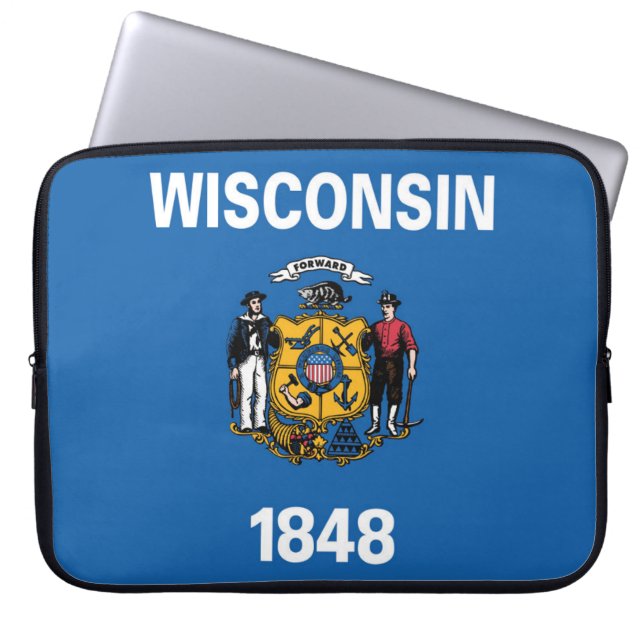Staatsflagge Wisconsin, USA Laptopschutzhülle (Vorderseite)