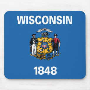 Staatsflagge Wisconsin, USA Mousepad