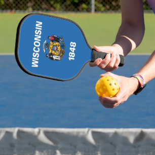 Staatsflagge Wisconsin, USA Pickleball Schläger