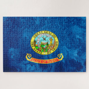 Staatsflaggengrunge von Idaho Puzzle