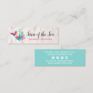 Staatshilfe für Anchor Nautical Watercolor Social  Mini Visitenkarte