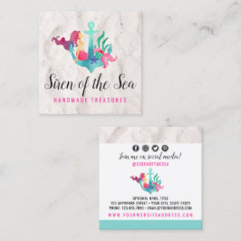 Staatshilfe für Anchor Nautical Watercolor Social  Quadratische Visitenkarte