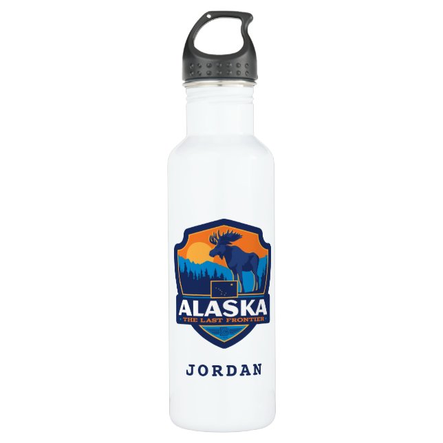 Staatsstolz | Alaska Edelstahlflasche (Vorderseite)