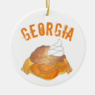 Staatsstolz Atlanta Georgia Southern Peach Cobbler Keramik Ornament