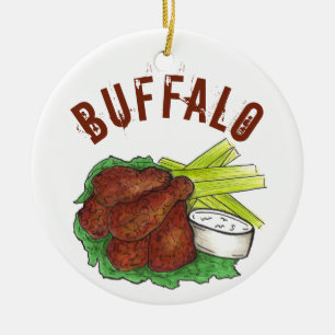Staatsstolz Buffalo New York Hot GRILLEN Chicken W Keramik Ornament