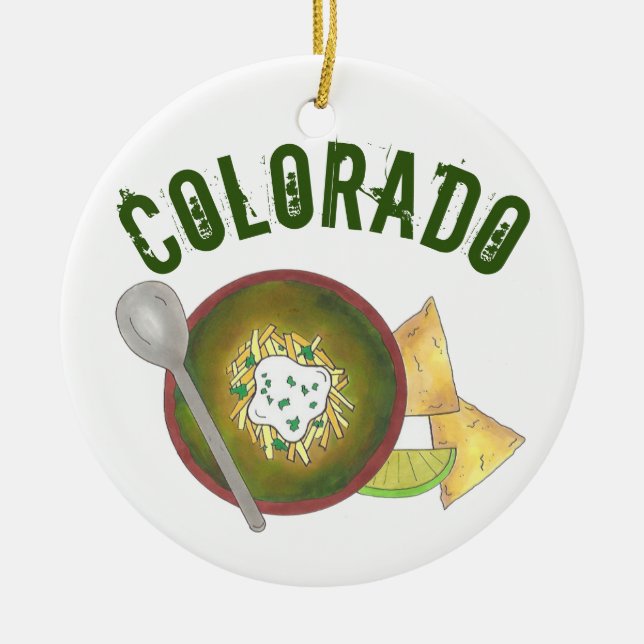 Staatsstolz Colorado Green Chile Verde Bowl Keramik Ornament (Vorne)