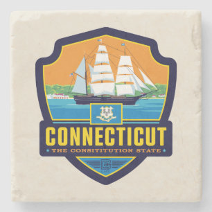 Staatsstolz Connecticut Steinuntersetzer