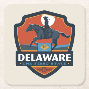 Staatsstolz   Delaware Rechteckiger Pappuntersetzer