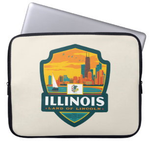 Staatsstolz Illinois Laptopschutzhülle