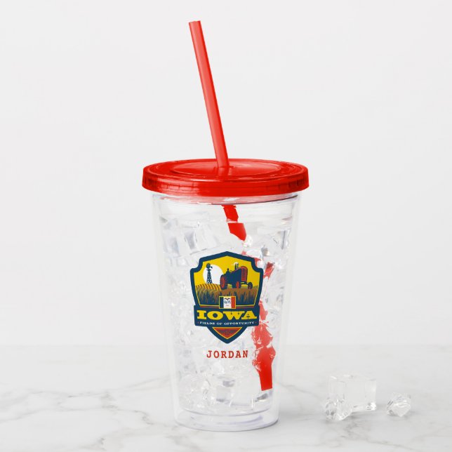 Staatsstolz | Iowa Acryltrinkbecher (Vorderseite Ice)