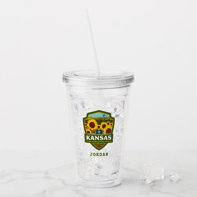 Staatsstolz | Kansas Acryltrinkbecher (Vorderseite Ice)